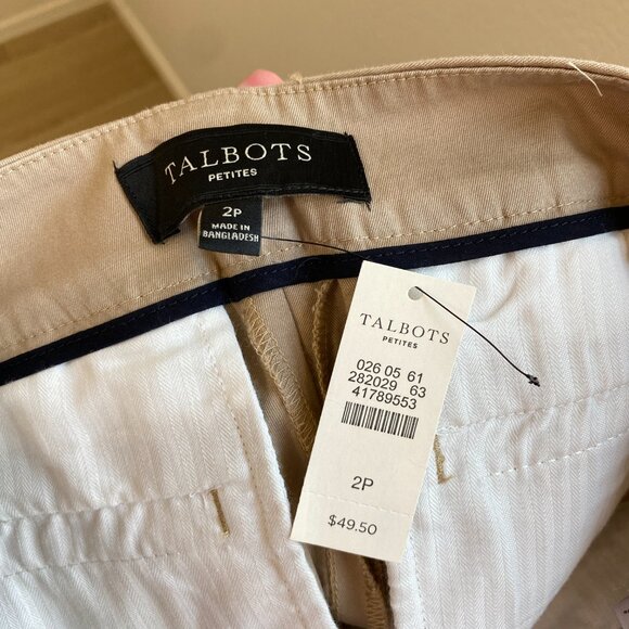 Talbots Khaki Bermuda Chino Shorts 2 Petite NWT - Picture 5 of 6